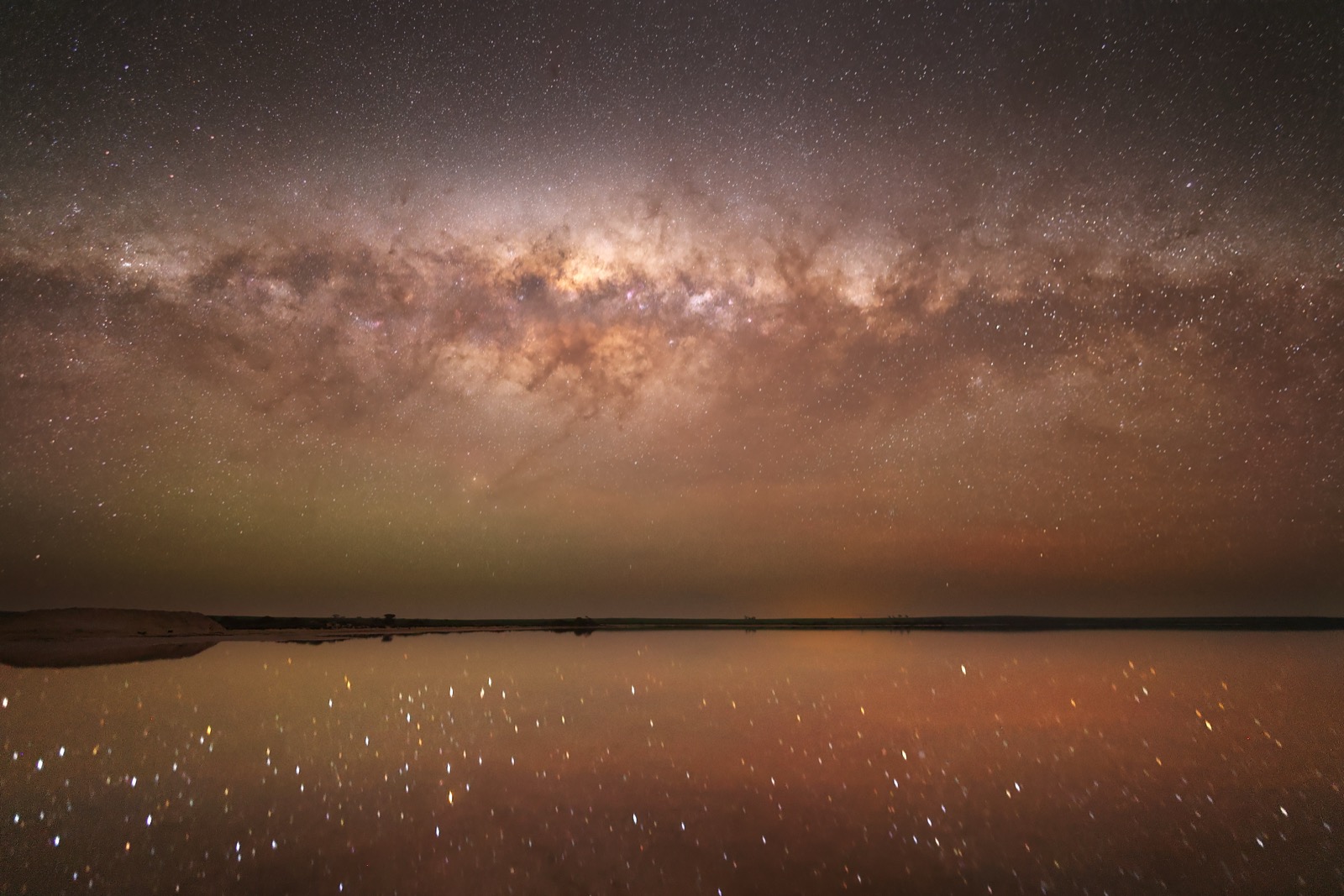 Night sky over Lake Tyrrell